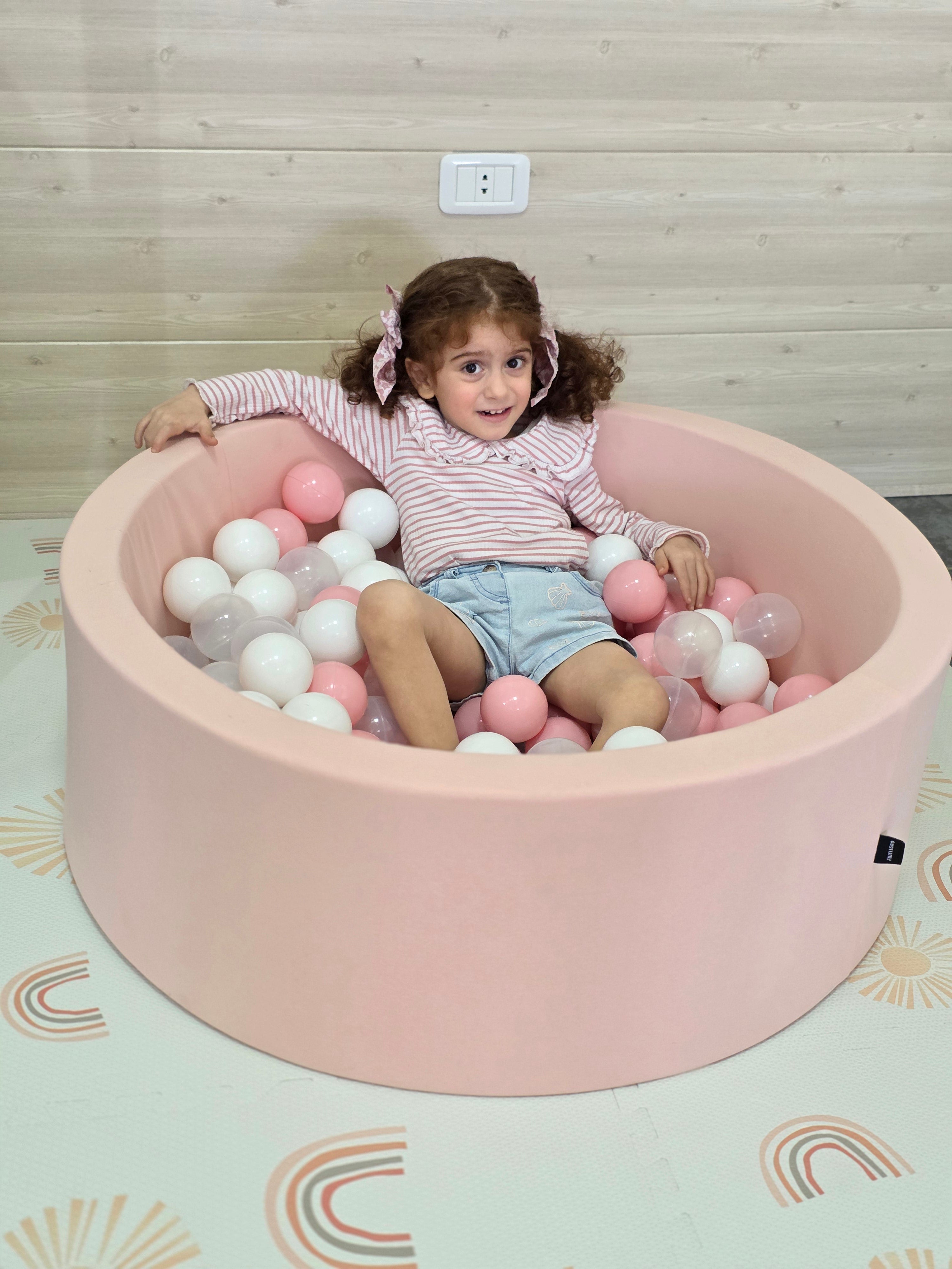 Ball pool pit includes 200 balls