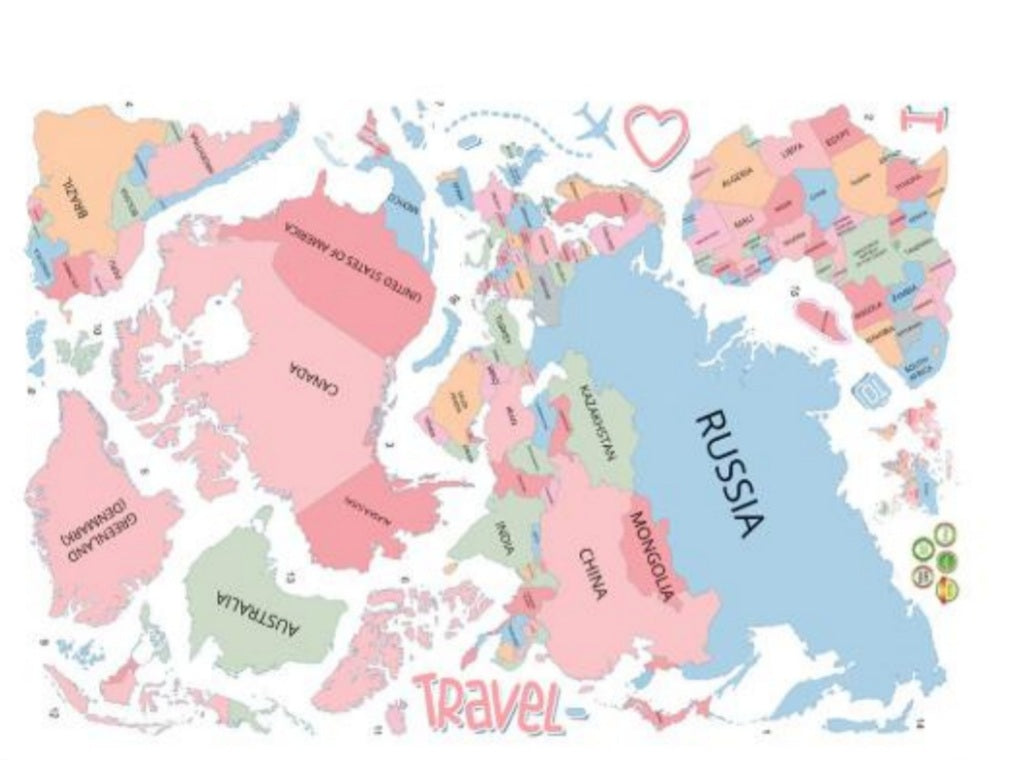 Map wall stickers