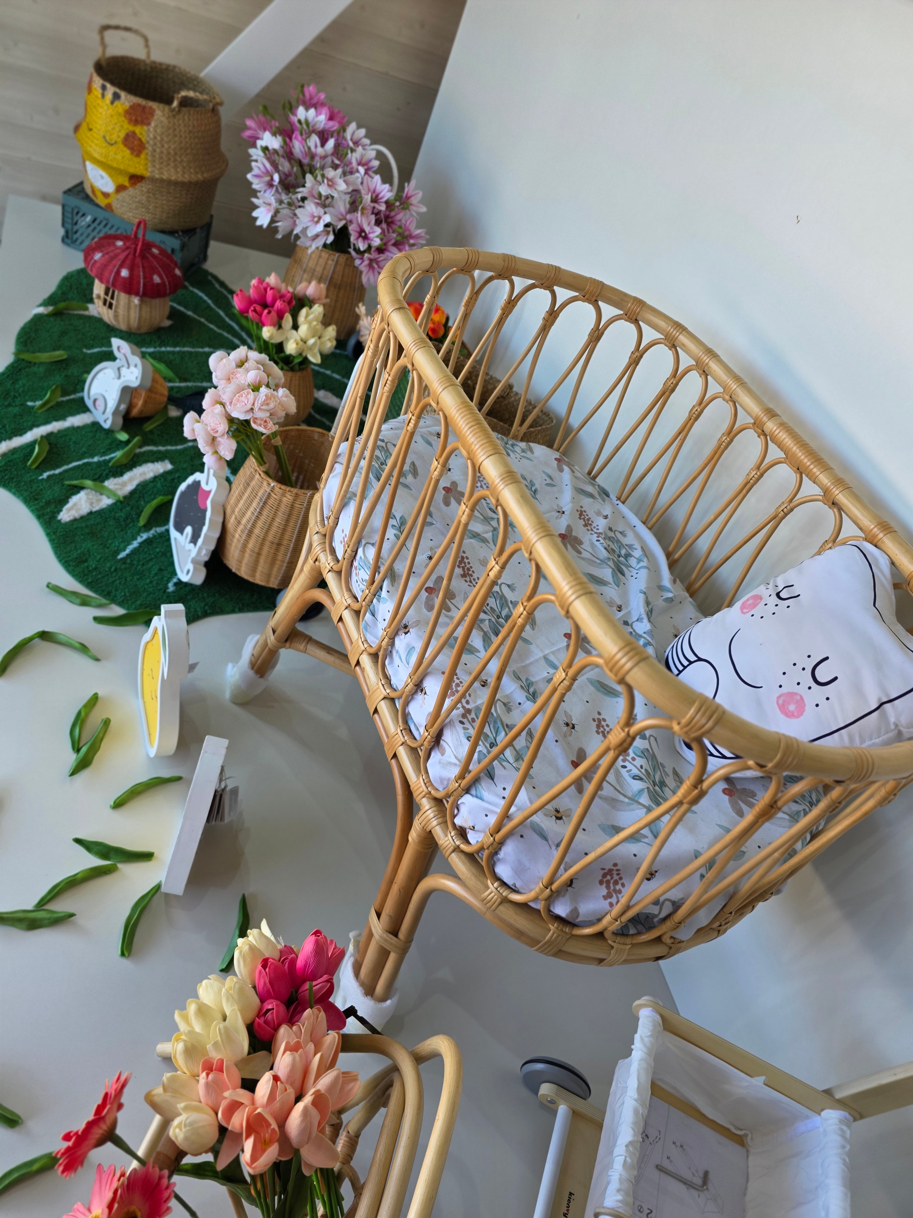 Rattan crib