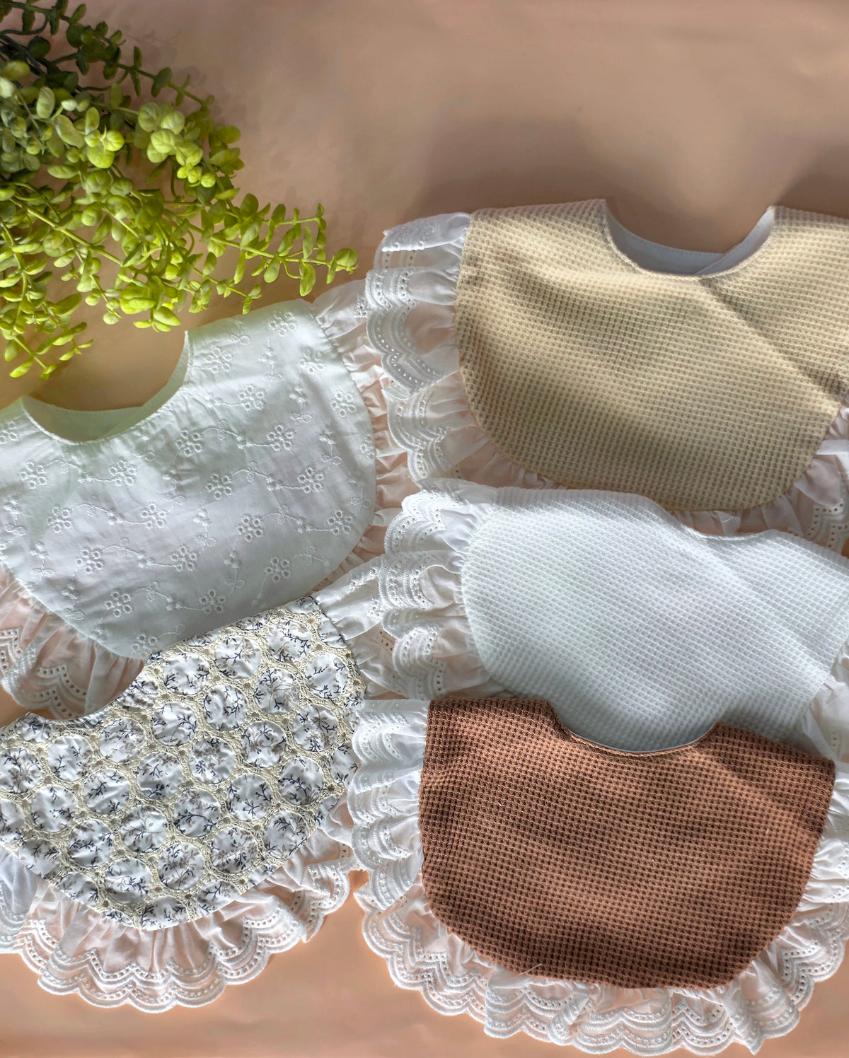 Navy Blossom Floral Bib
