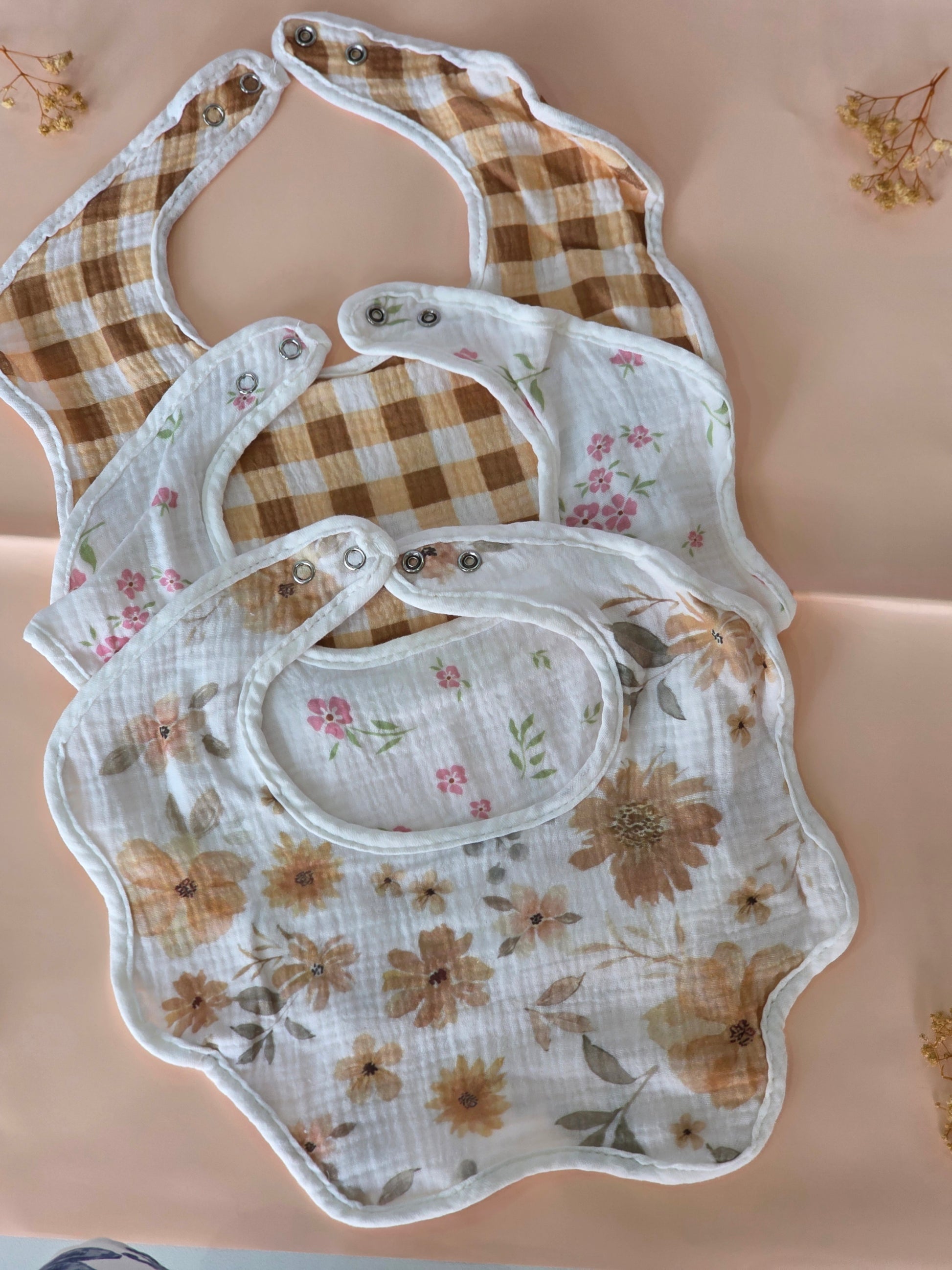 Floral Muslin Bib