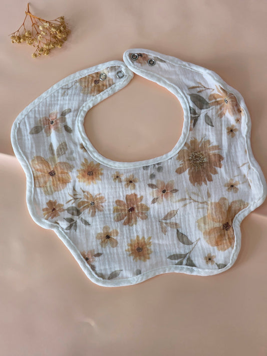Floral Muslin Bib