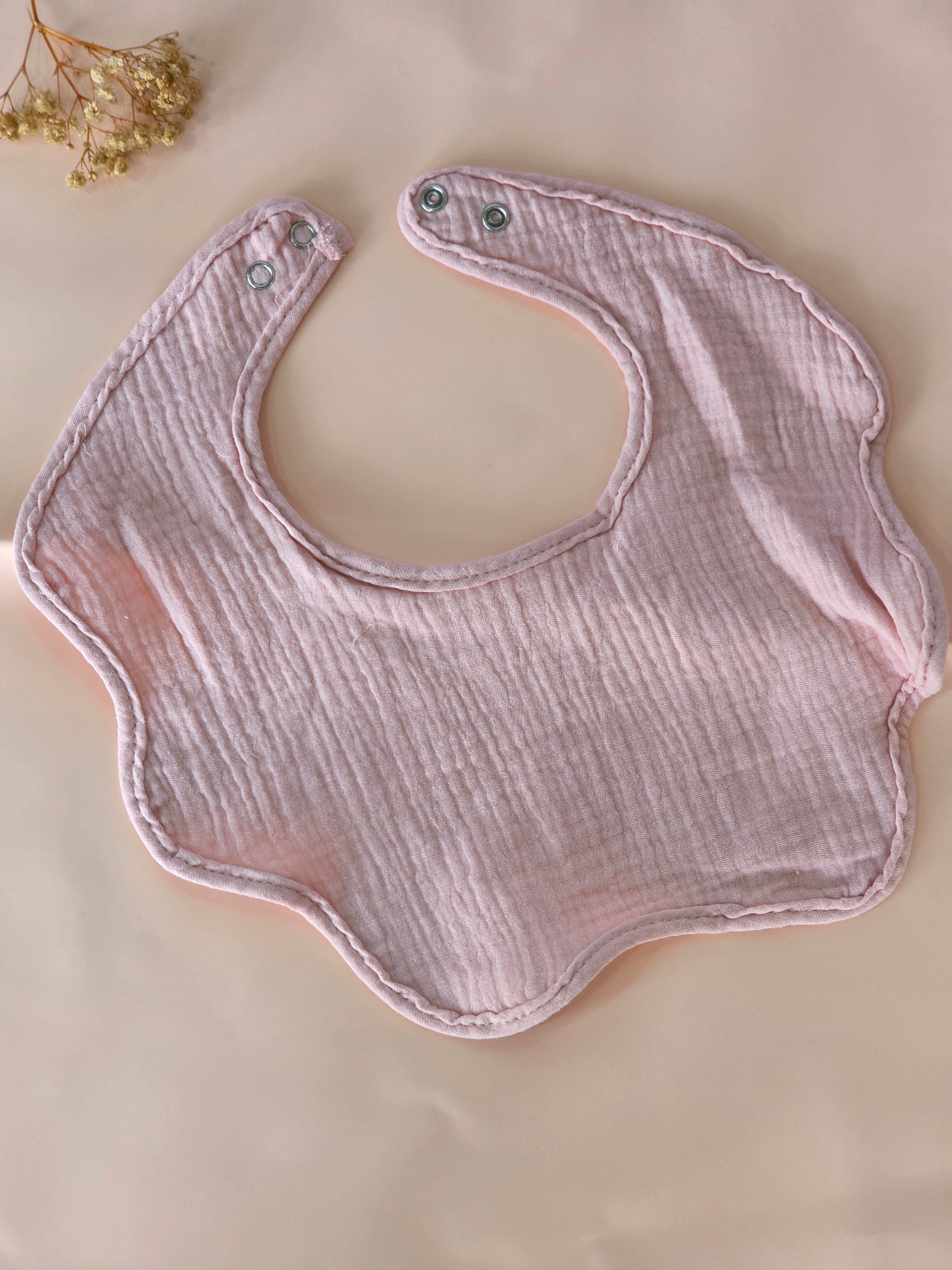 Cream & Blush Muslin Bib