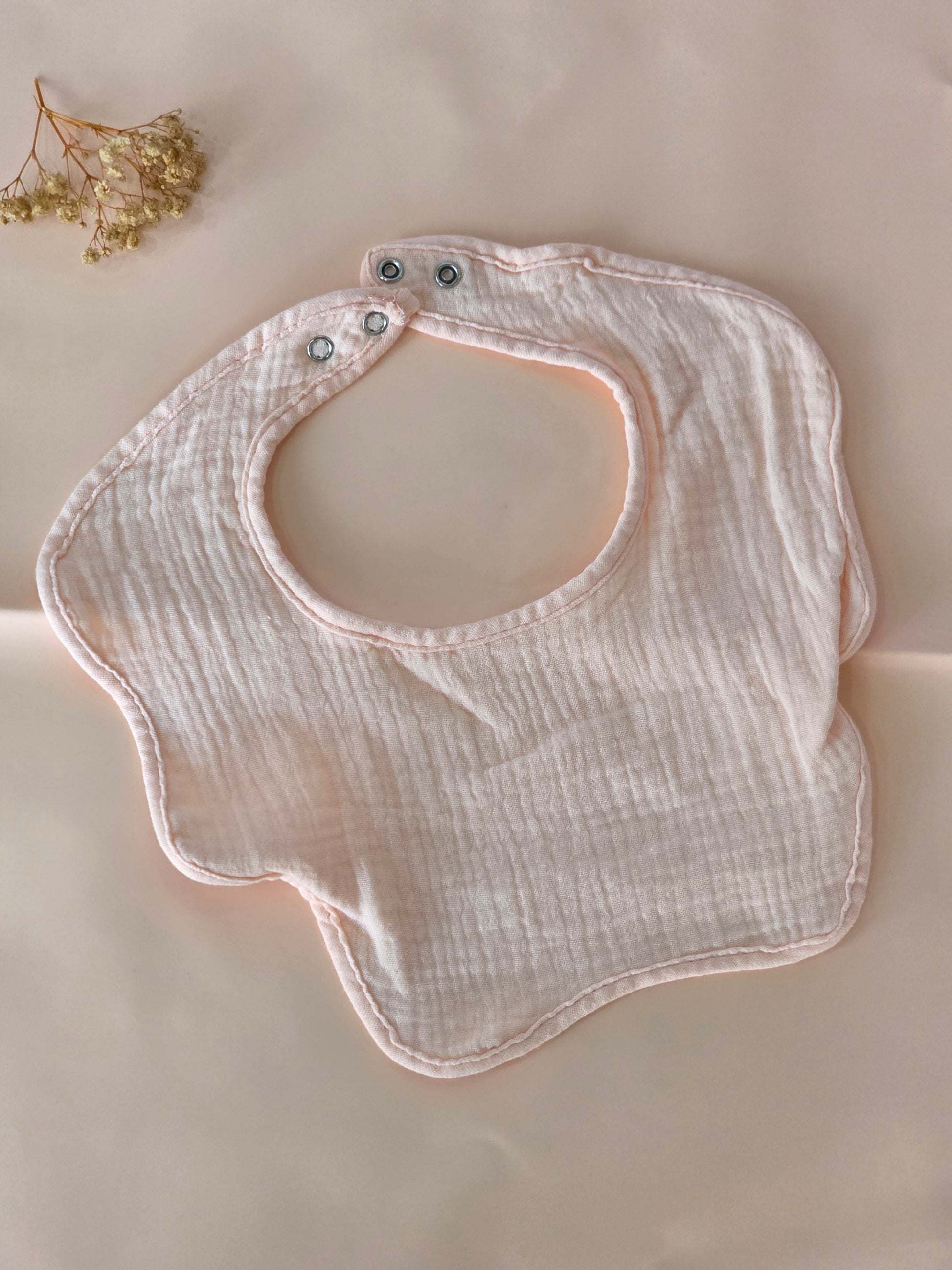 Cream & Blush Muslin Bib