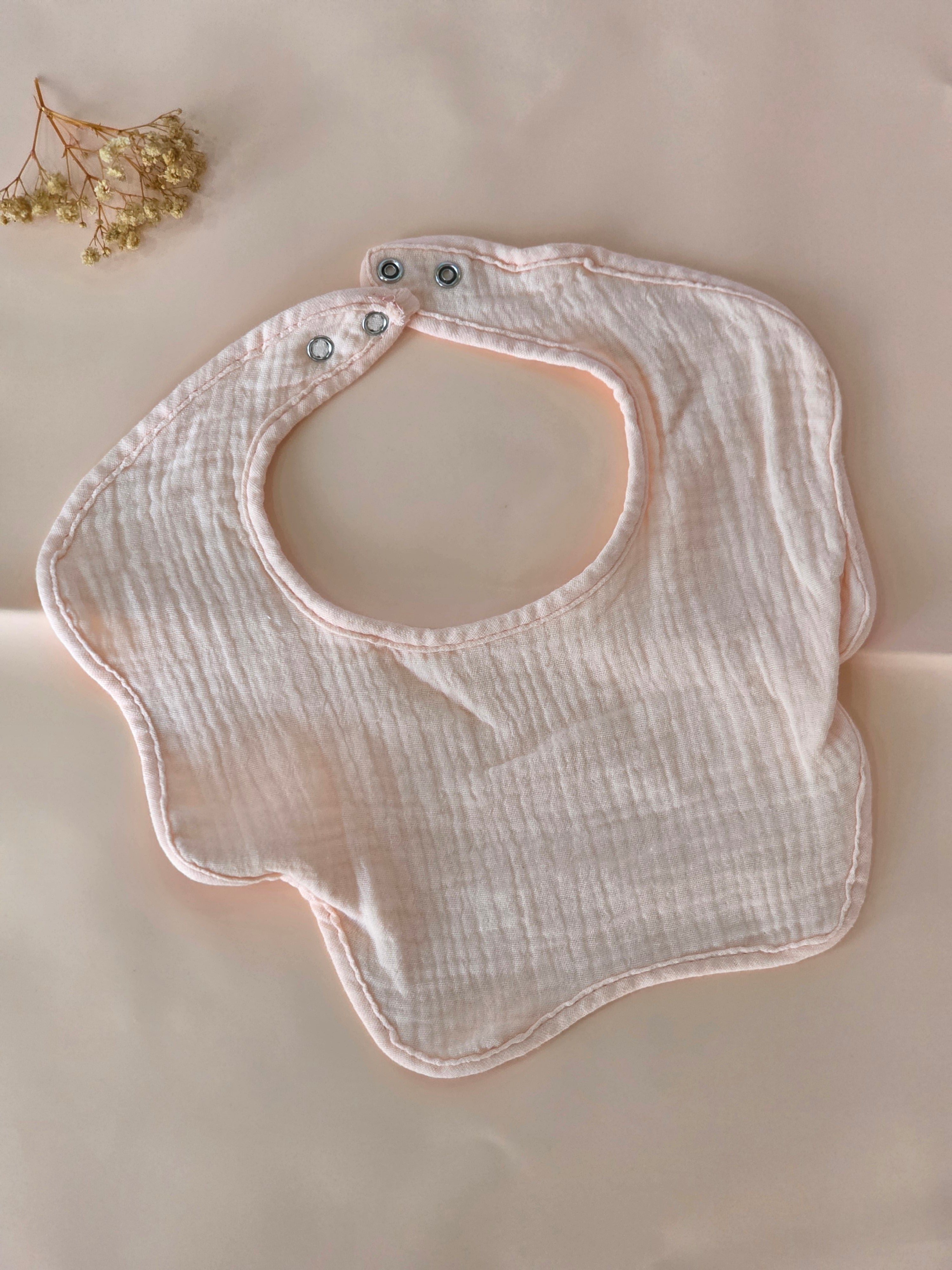 Cream & Blush Muslin Bib