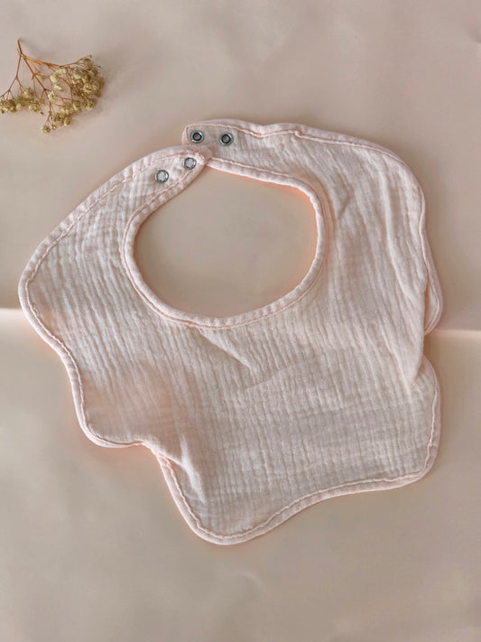 Cream & Blush Muslin Bib