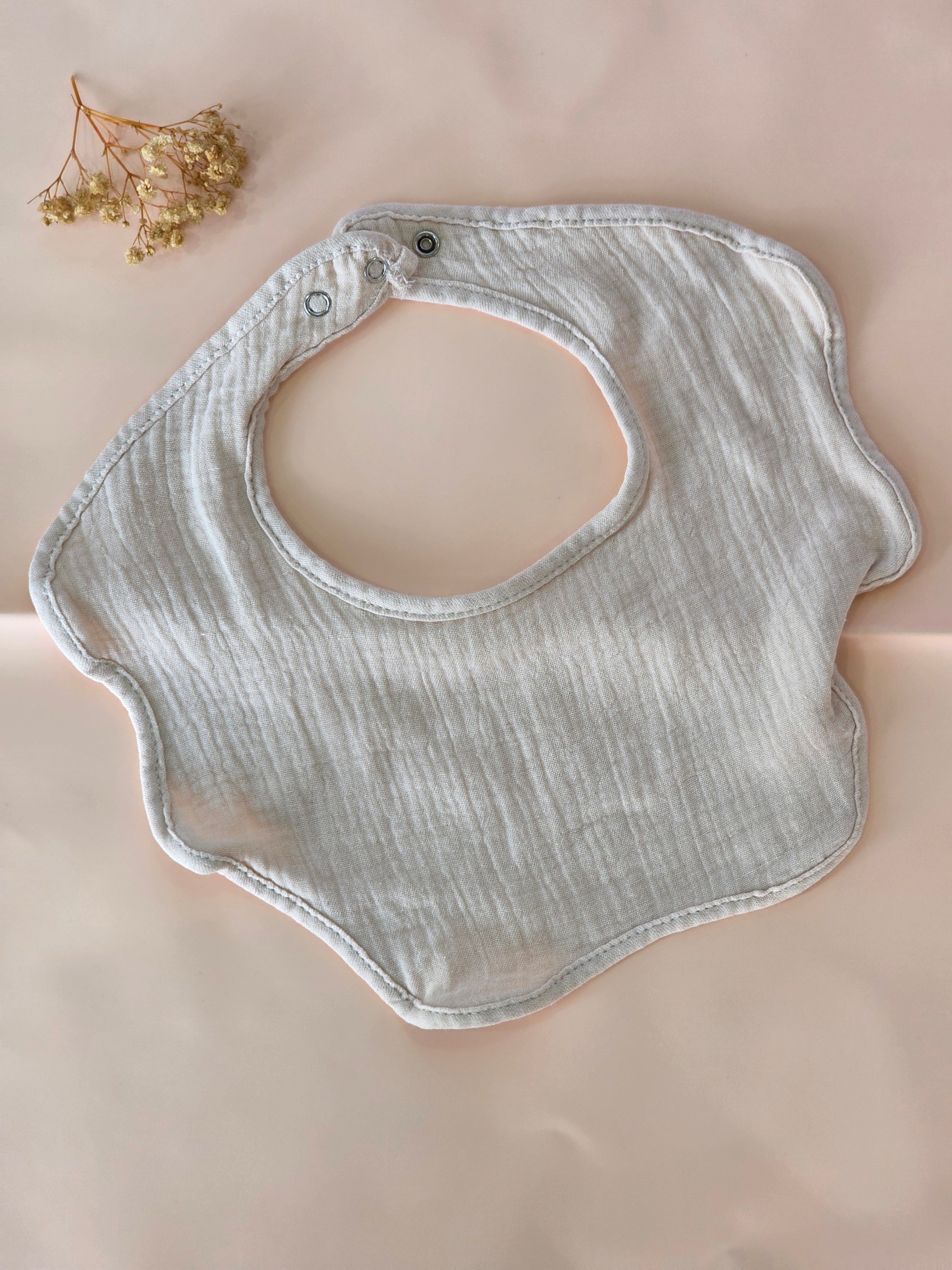 Cream & Blush Muslin Bib