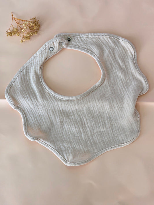 Cream & Blush Muslin Bib