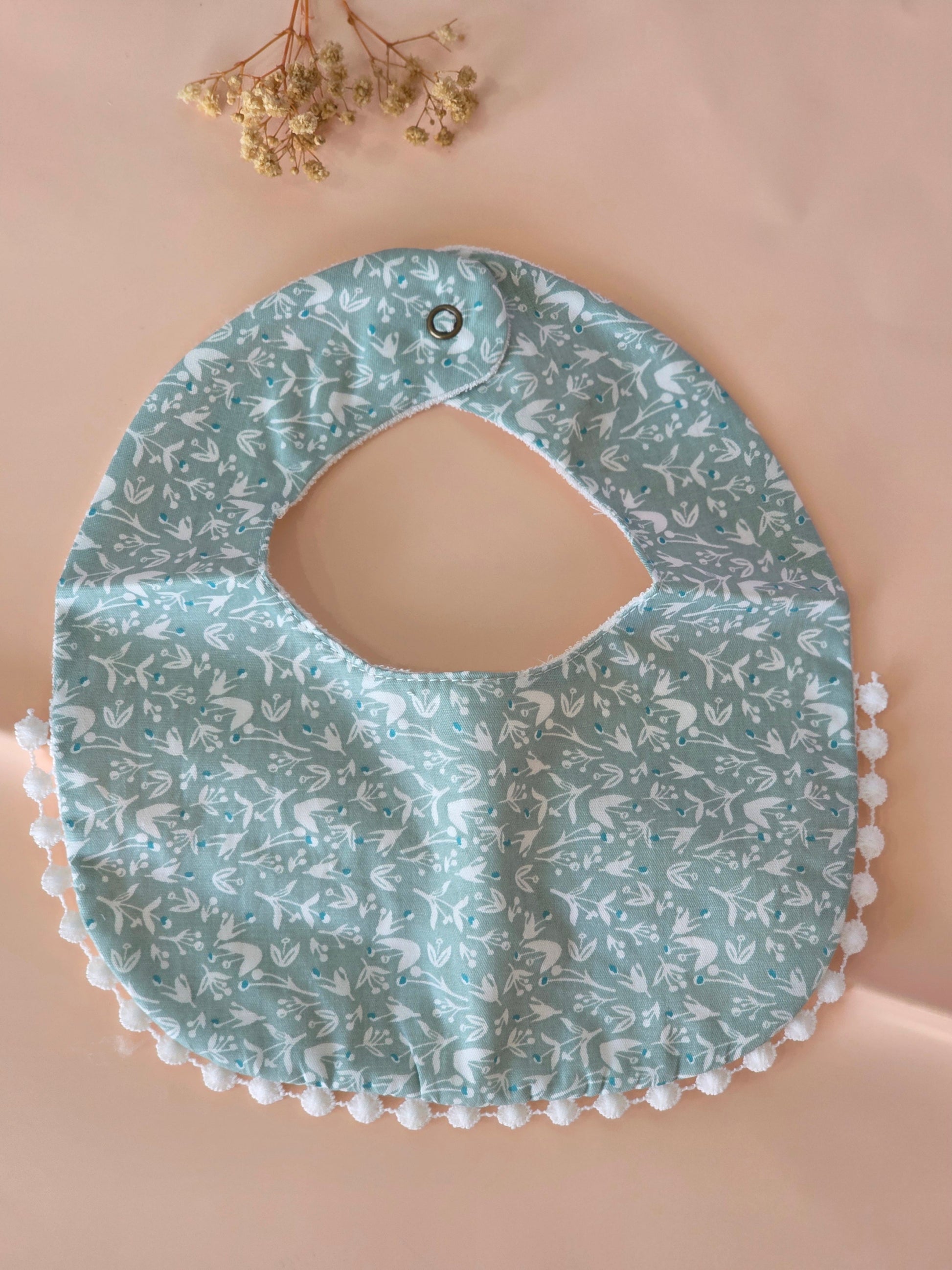 Minty Blossom Bib