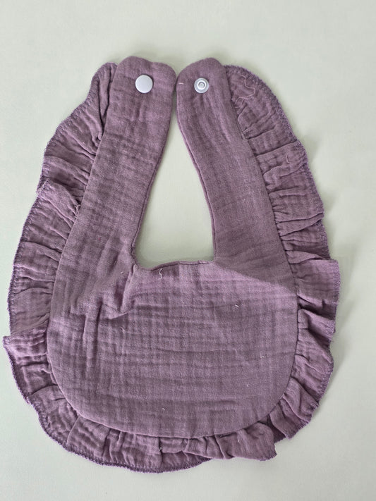Custom Embroidered Muslin Ruffle Bib
