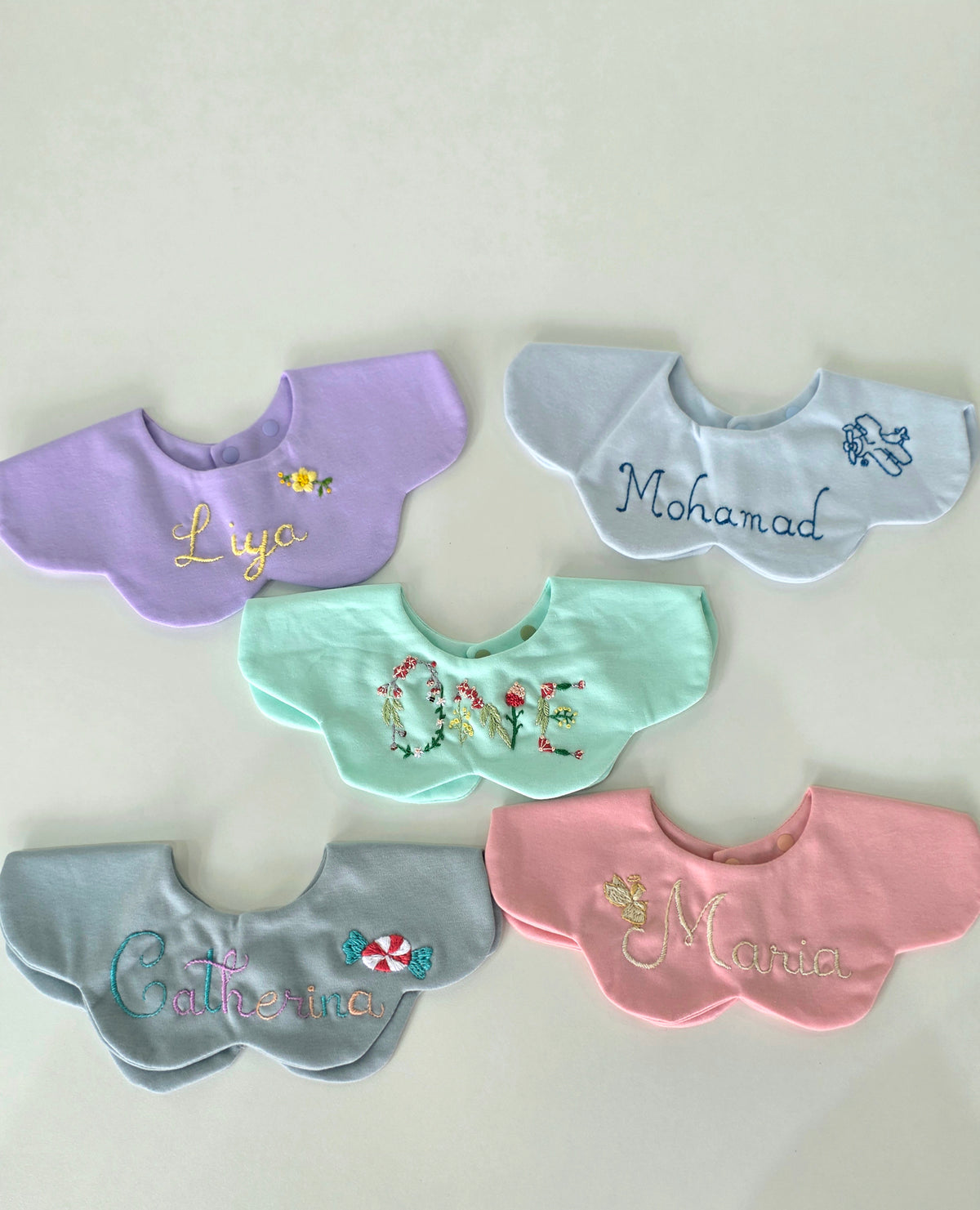 Personalized Flower Collar Bib