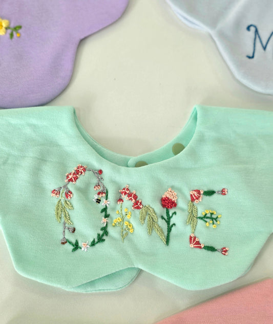 Personalized Flower Collar Bib