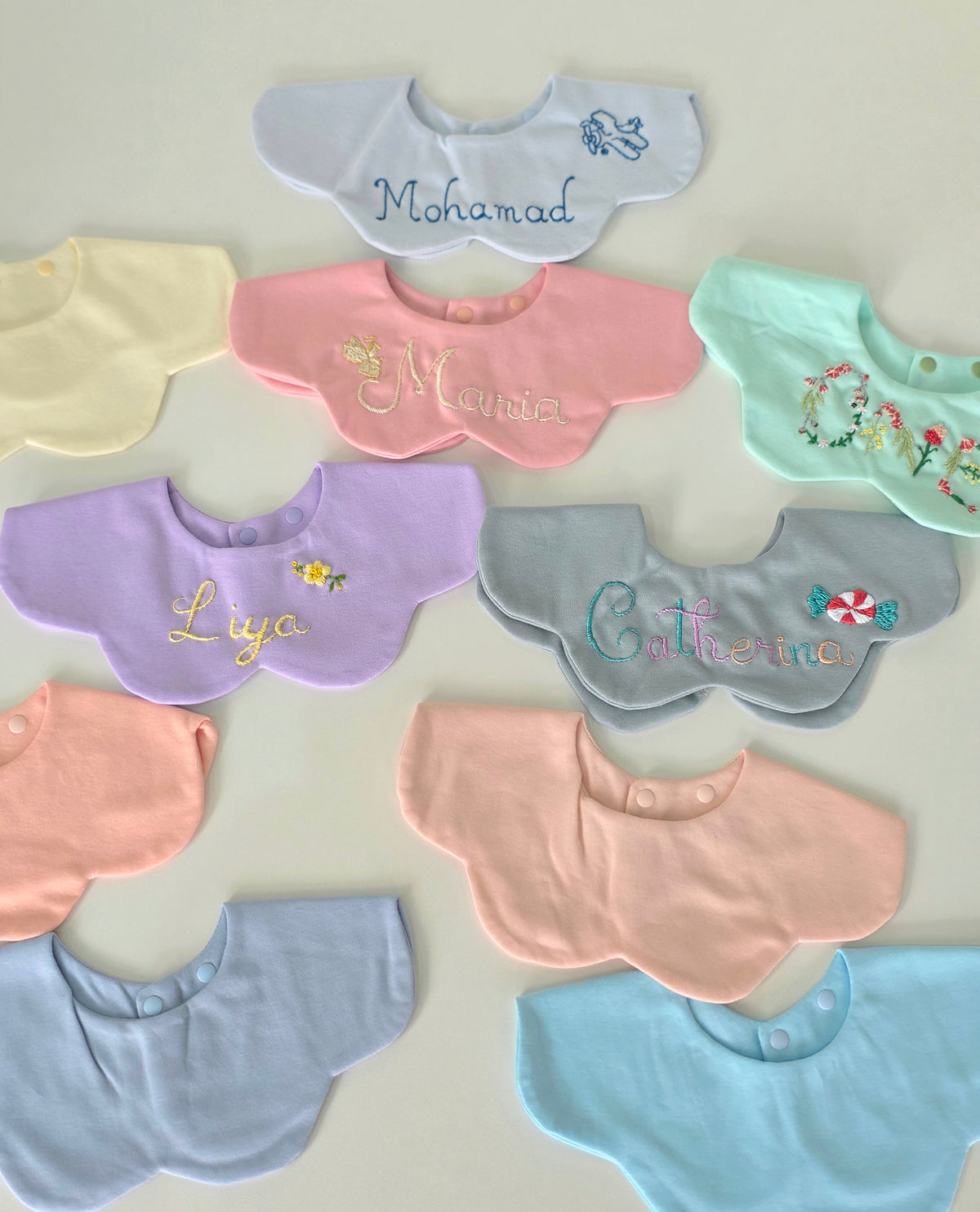 Personalized Flower Collar Bib
