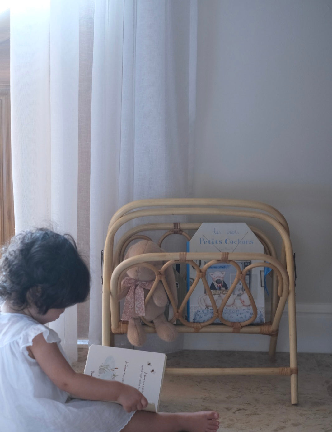 Rattan book shelf