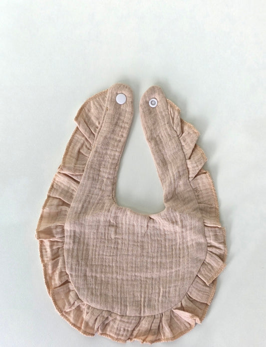Custom Embroidered Muslin Ruffle Bib