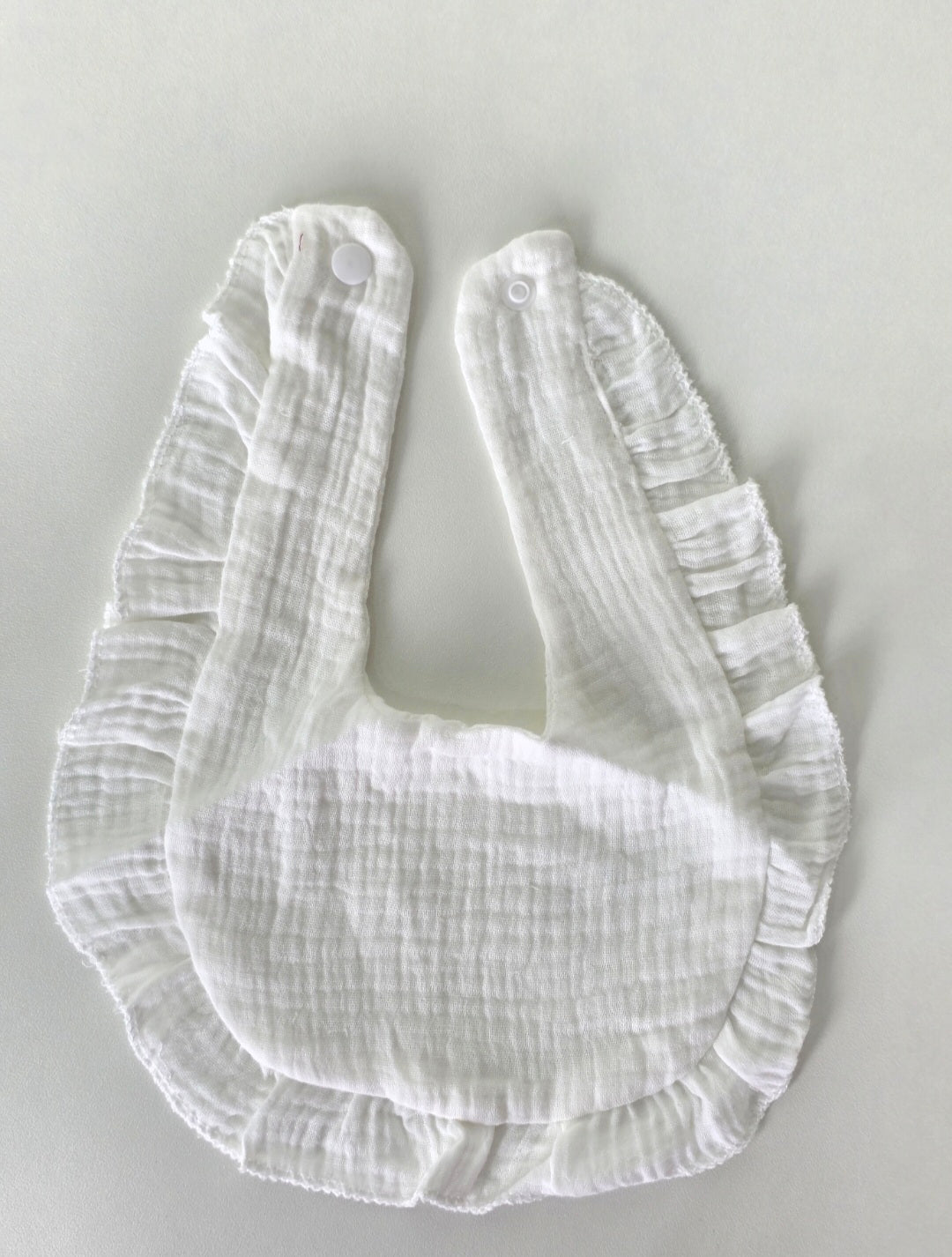 Custom Embroidered Muslin Ruffle Bib