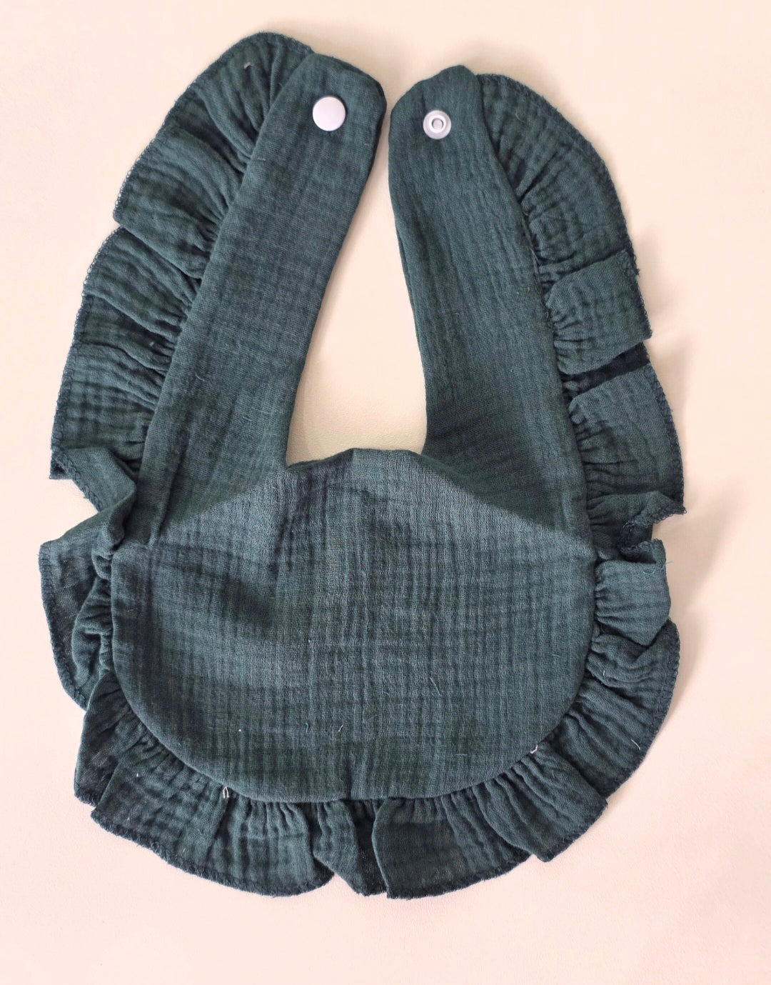 Custom Embroidered Muslin Ruffle Bib