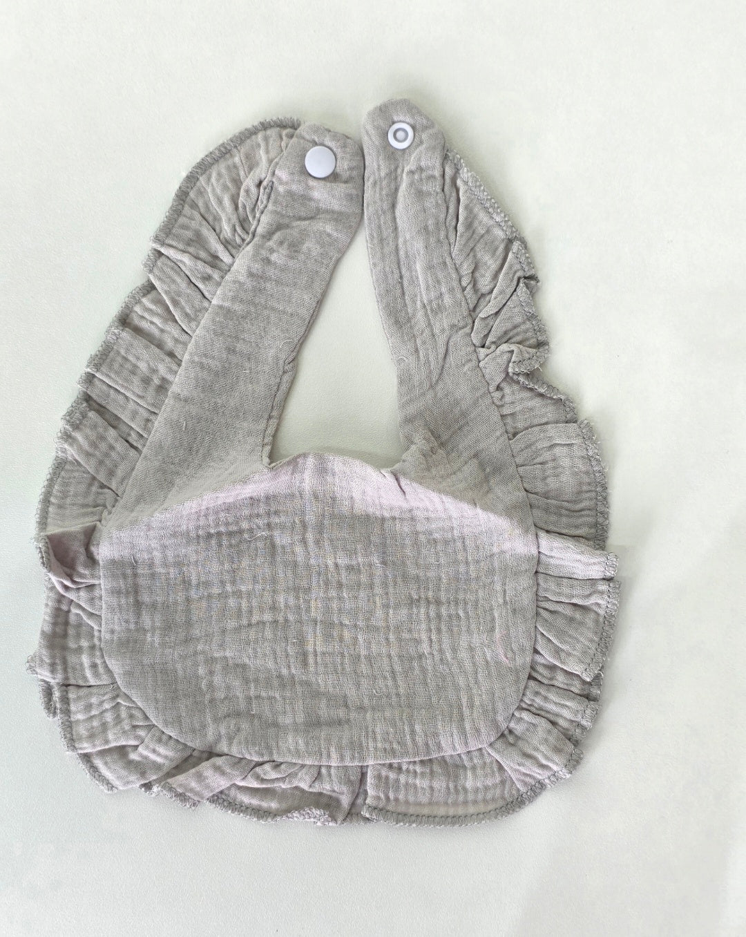 Custom Embroidered Muslin Ruffle Bib