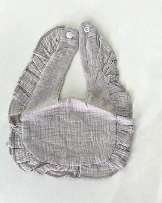 Custom Embroidered Muslin Ruffle Bib