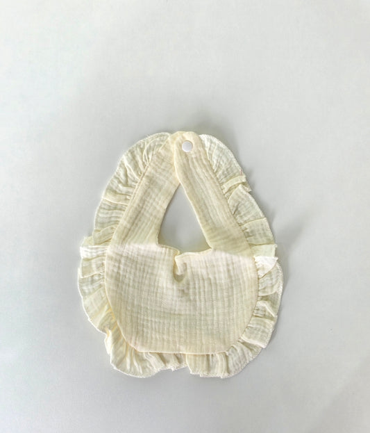 Custom Embroidered Muslin Ruffle Bib